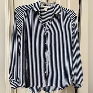 H&M Blue and White Stripped Blouse